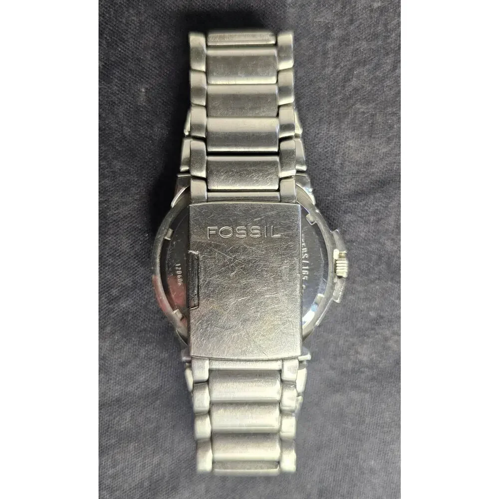 FOSSIL Arkitekt FS 4125 Men's Analog WristWATCH Calendar Stainless Steel As Is